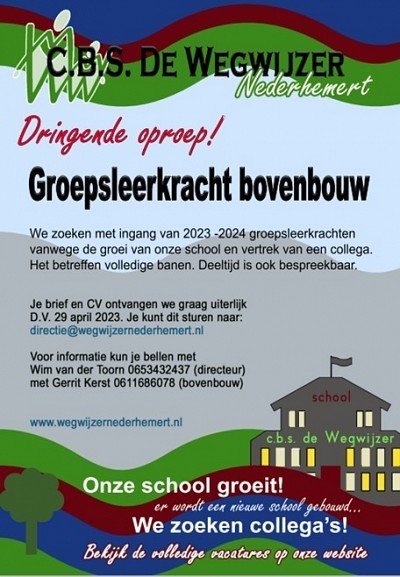 Wie komt er werken op onze school?