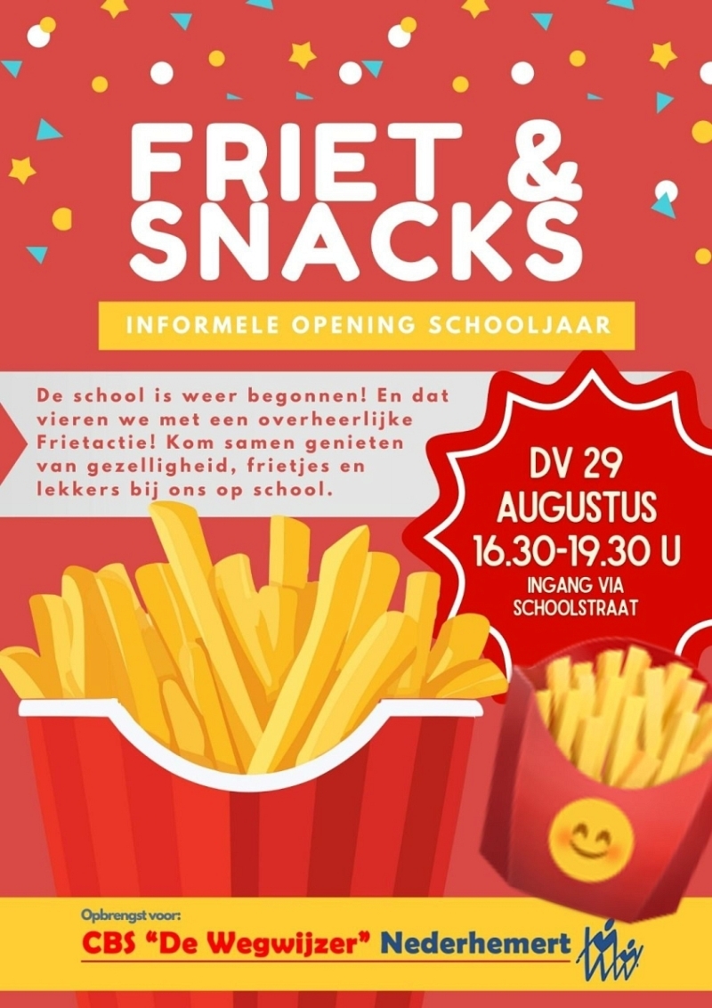 Kom gezellig frietjes eten op school!